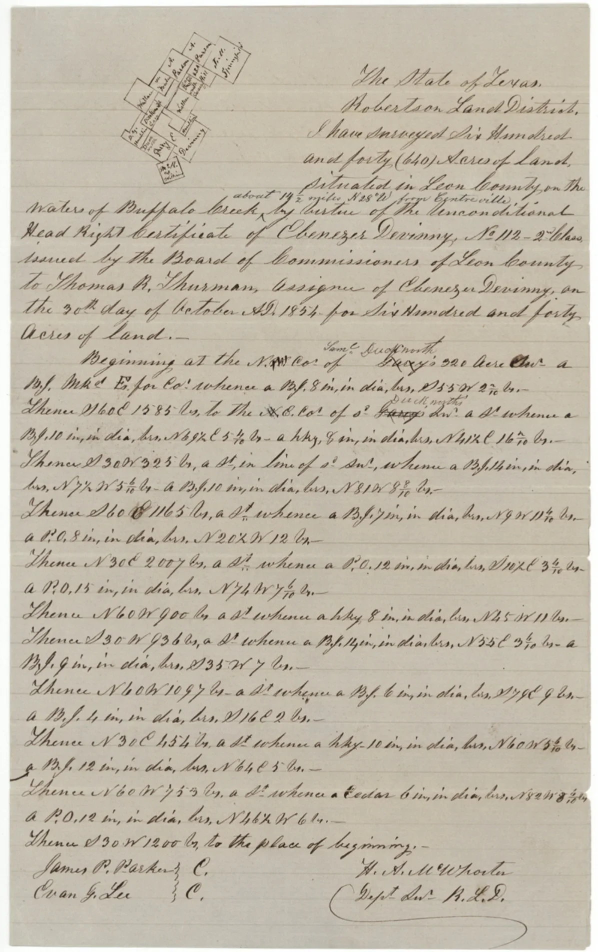 Original General Land Office Survey Plat for the Forest Knoll Subdivision Parent Tract (A-228)